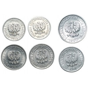5, 10 und 20 Groszy 1959-1967 - Satz von 6 Aluminiummünzen