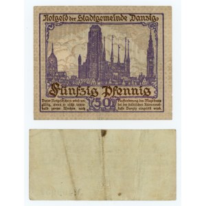 SET Wolne Miasto Gdańsk, 50 fenigów oraz GDAŃSK - 50 pfennig 1916