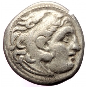 Kingdom of Macedon, AR drachm (Silver, 17,7 mm, 4,02 g), in the name and types of Alexander III, Lampsakos, 310-301 BC.
