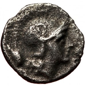Pisidia, Selge, AR obol (Silver, 10,1 mm, 0,75 g), 250-190 BC. Obv: Facing gorgoneion of wonderful style.