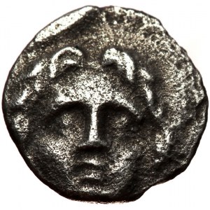 Pisidia, Selge, AR obol (Silver, 10,1 mm, 0,75 g), 250-190 BC. Obv: Facing gorgoneion of wonderful style.