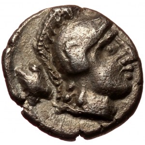 Pisidia, Selge, AR obol (silver, 0,94 g, 10 mm) 370-360 BC Obv: Gorgoneion facing