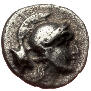 Pisidia, Selge, AR obol (Silver, 9,4 mm, 0,85 g), 350-300 BC. Obv: Facing gorgoneion with protruding tongue.