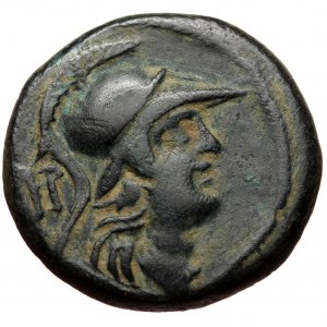 Cilicia, Seleukeia ad Calycadnum, AE (bronze, 7,32 g, 22 mm), ca. 2./1. cent. BC Obv: helmeted Athena head to the right,