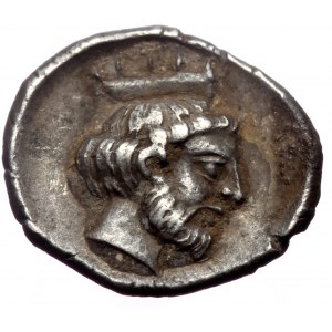Cilicia, Tarsos. Tiribazos, satrap of Lydia, 388-380 BC AR Obol (Silver, 10mm, 0.70g)