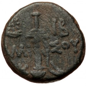 Pontos, Amisos, AE (Bronze, 19,8 mm, 8,40 g), time of Mithradates VI Eupator (120-63 BC), ca. 85-65 BC. Obv: Helmeted he