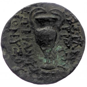 Seleukid Kingdom, probably Apamea on the Axios, AE (Bronze, 20mm, 8.30g), Antiochos VI Dionysos (144-142 BC).