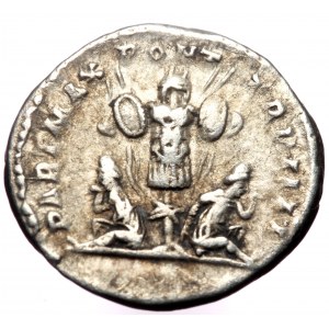 Caracalla (198-217), AR denarius (Silver, 18,7 mm, 3,12 g), Rome, 201. Obv: ANTONINVS PIVS AVG, laureate and draped bear
