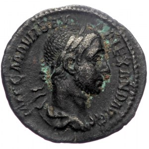 Severus Alexander () AE denarius subaeratus (bronze, 2,93 g, 18 mm) Rome
