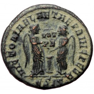 Constantine I (307/10-337), Siscia, AE follis (Bronze, 19,5 mm, 3,20 g), 318-319. Obv: IMP CO[N]STANTINVS P F AVG, laure