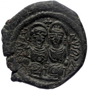 Justin II. 565-578. Æ Follis (Bronze, 30mm, 14.38g) Nicomedia, Dated RY 7 (572/573).