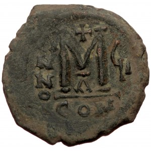 Maurice Tiberius (582-602) AE follis or 40 nummi (Bronze 12,12g 30mm) Constantinople, 1st officina, Regnal Year 7 (AD