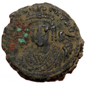 Maurice Tiberius (582-602) AE Half Follis (Bronze 5,74g 21mm) Antioch as Theopolis.