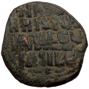 Anonymous attributed to Basil II and Constantine VIII (976-1028) AE follis (Bronze 12,97g 30mm) Constantinople mint