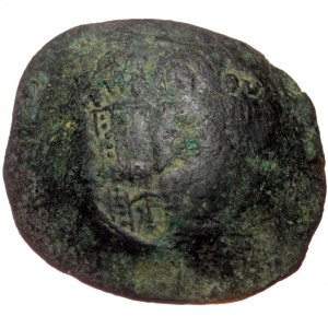 Isaac II Angelus (1185-1195), Bl aspron trachy (Billon, 28,5 mm, 2,41 g), Constantinople. Obv: The Virgin enthroned faci