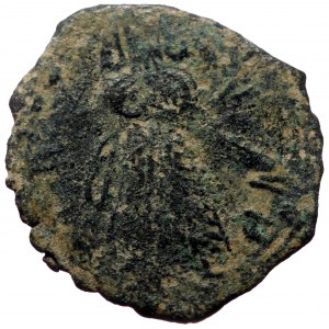 Islamic, Umayyad Caliphate (Arab-Byzantine coinage) 'Abd al-Malik ibn Marwan (AH 65-86 / AD 685-705). Æ Fals (Bronze, 20