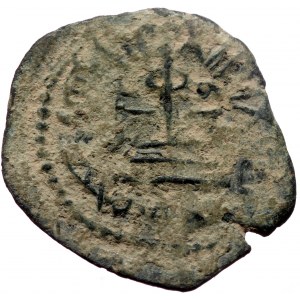 Islamic, Umayyad Caliphate (Arab-Byzantine coinage) 'Abd al-Malik ibn Marwan (AH 65-86 / AD 685-705). Æ Fals (Bronze, 23