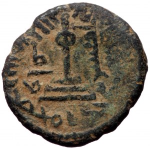 Islamic, Umayyad Caliphate (Arab-Byzantine coinage) 'Abd al-Malik ibn Marwan (AH 65-86 / AD 685-705). Æ Fals (Bronze, 18