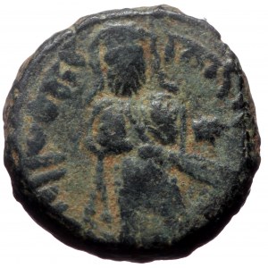 Islamic, Umayyad Caliphate (Arab-Byzantine coinage) 'Abd al-Malik ibn Marwan (AH 65-86 / AD 685-705). Æ Fals (Bronze, 15