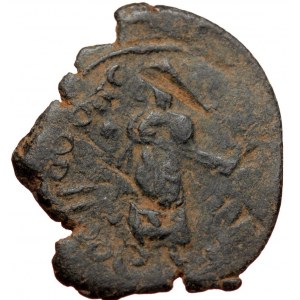 ISLAMIC, Umayyad Caliphate (Arab-Byzantine coinage).end of the C7th and beginning of the 8th century Æ Fals (Bronze, 23m