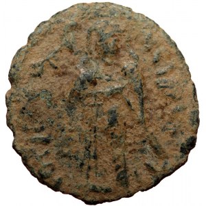 ISLAMIC, Umayyad Caliphate (Arab-Byzantine coinage).end of the C7th and beginning of the 8th century Æ Fals (Bronze, 22m