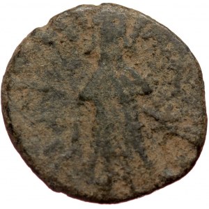 ISLAMIC, Umayyad Caliphate (Arab-Byzantine coinage).end of the C7th and beginning of the 8th century Æ Fals (Bronze, 18m