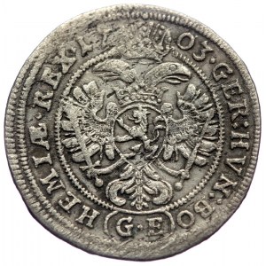RÖMISCH DEUTSCHES REICH, Leopold I. (1657-1705) 3 Kreuzer GE Prague 1703 (Silver 26mm, 1.53g)
