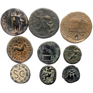 9 Ancient AE coins (Bronze, 65.22g)