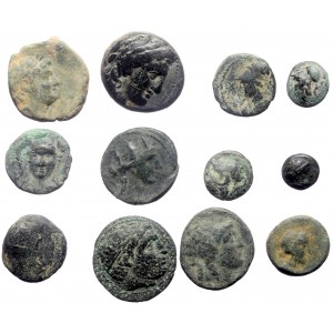 12 Ancient AE coins (Bronze, 44.40g)
