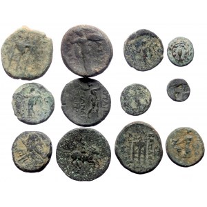 12 Ancient AE coins (Bronze, 44.40g)