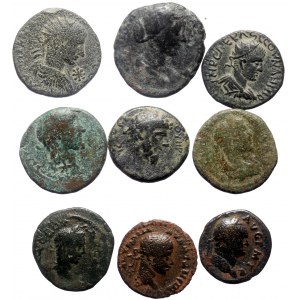 9 Ancient AE coins (Bronze, 62.40g)