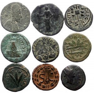 9 Ancient AE coins (Bronze, 62.40g)
