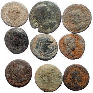 9 Ancient AE coins (Bronze, 117.73g)