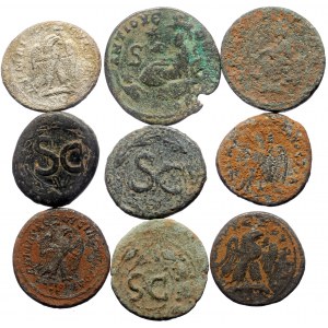 9 Ancient AE coins (Bronze, 117.73g)