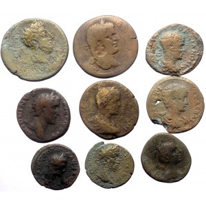 9 Ancient AE coins (Bronze, 78.70g)