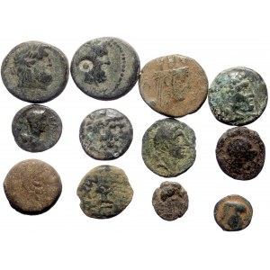 12 Ancient AE coins (Bronze, 54.80g)