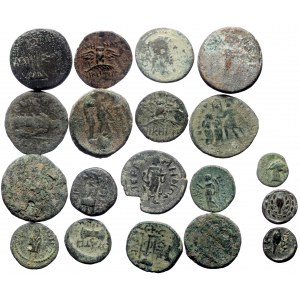 18 Ancient AE coins (Bronze, 74.50g)