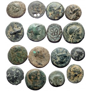 16 Ancient AE coins (Bronze, 49.34g)