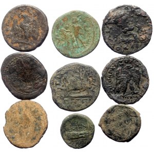 9 Ancient AE coins (Bronze, 92.25g)