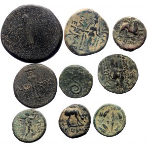 9 Ancient AE coins (Bronze, 57.40g)