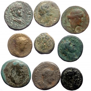 9 Ancient AE coins (Bronze, 96.62g)