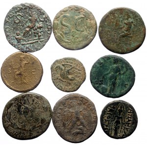 9 Ancient AE coins (Bronze, 96.62g)