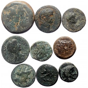 9 Ancient AE coins (Bronze, 86.36g)