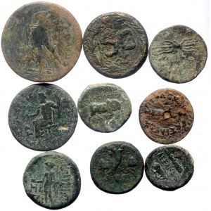 9 Ancient AE coins (Bronze, 86.36g)