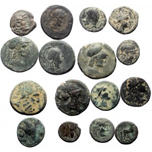 16 Greek AE coins (Bronze, 82.40g)