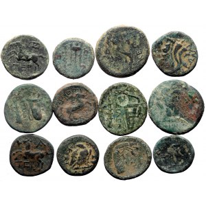12 Greek AE coins (Bronze, 70.38g)