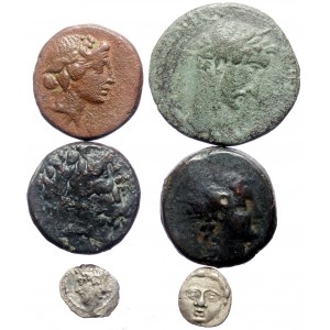 6 Greek AR & AE AR coins (Silver & Bronze, 35.02g)
