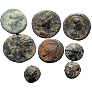 8 Greek AE coins (Bronze, 22.45g)
