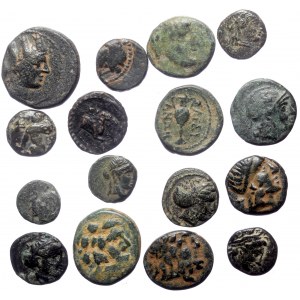 16 Greek AE coins (Bronze, 31.57g)