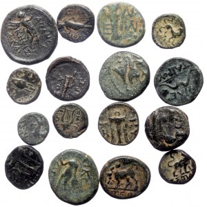 16 Greek AE coins (Bronze, 31.57g)